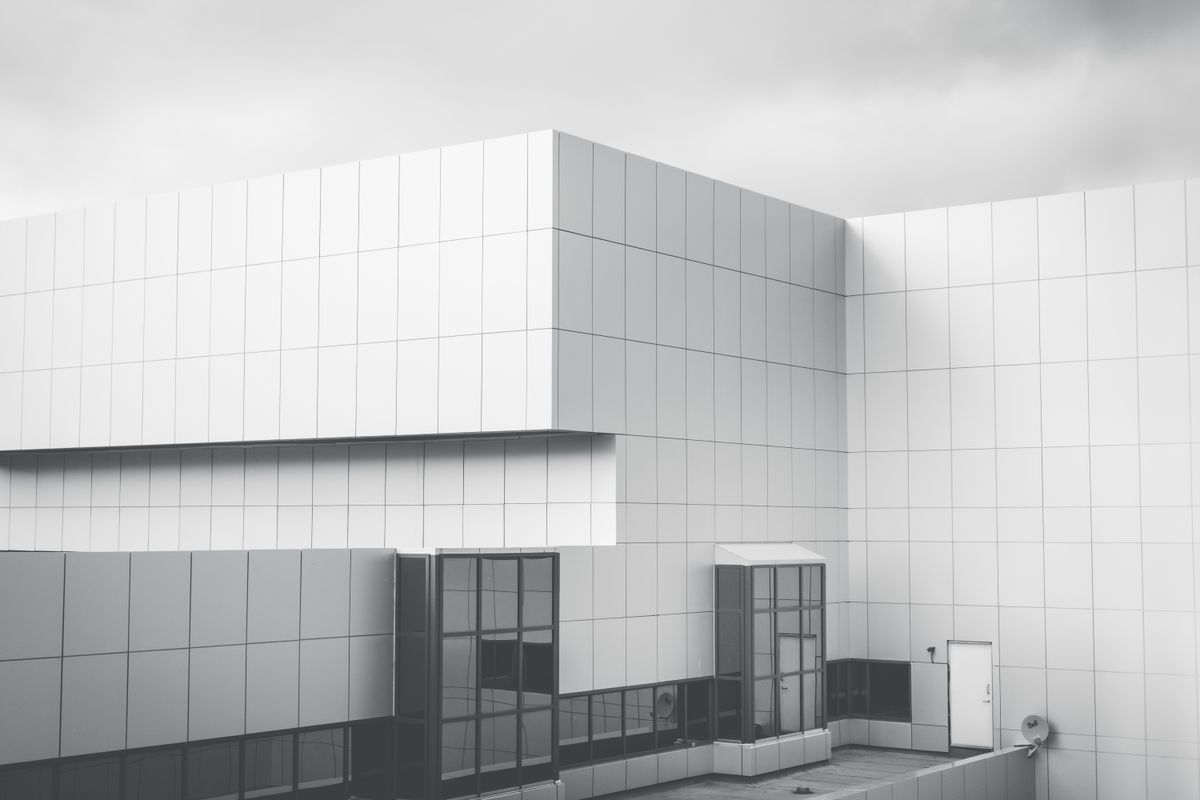 Minimalist facade of a modern building